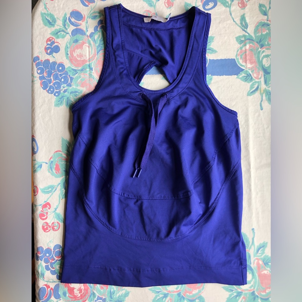 Stella McCartney Adidas Athletic Tank Medium Blue Purple Mesh Cutouts